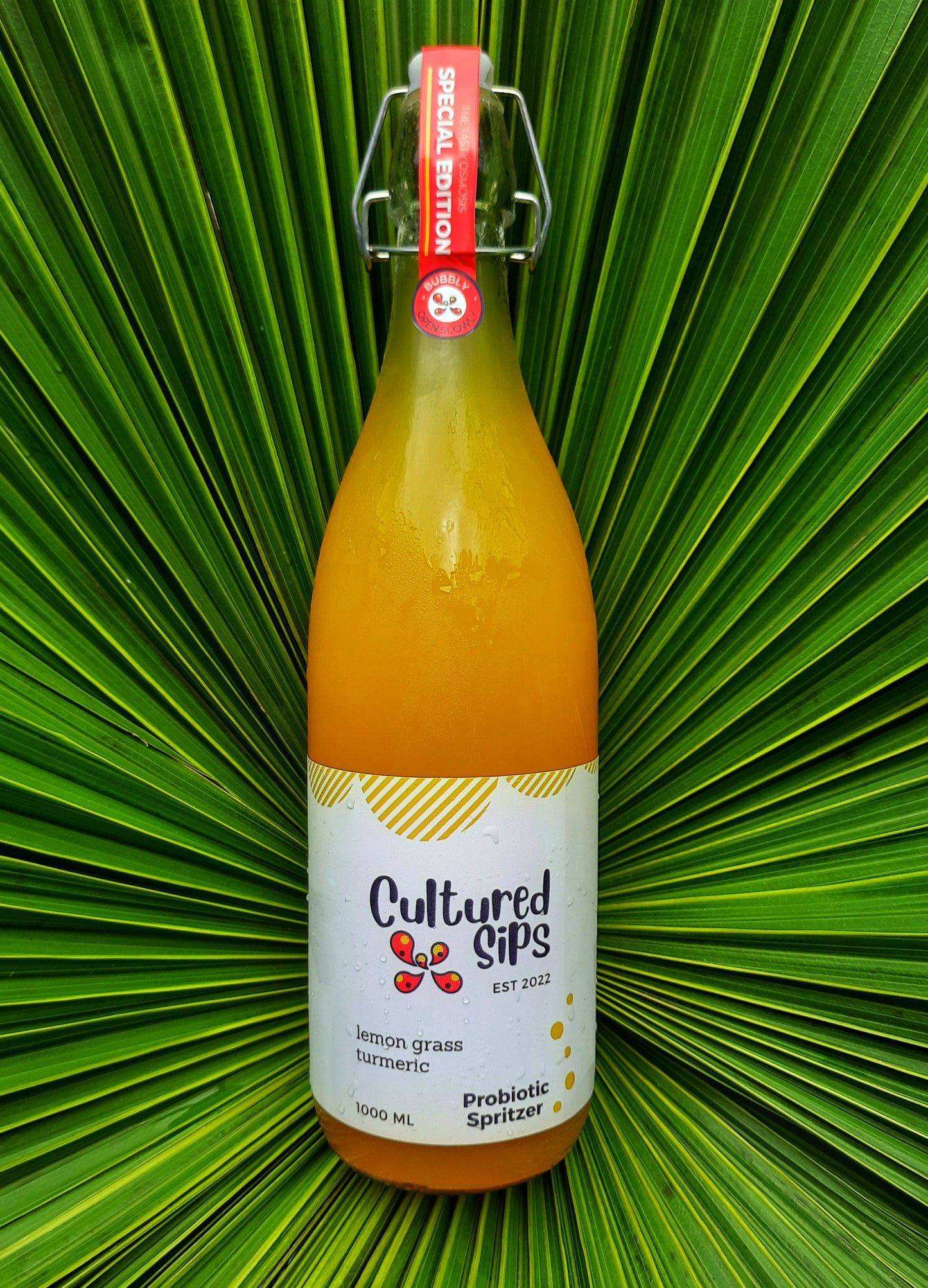 Cultured Sips Probiotic Spritzer- Lemon Grass Turmeric