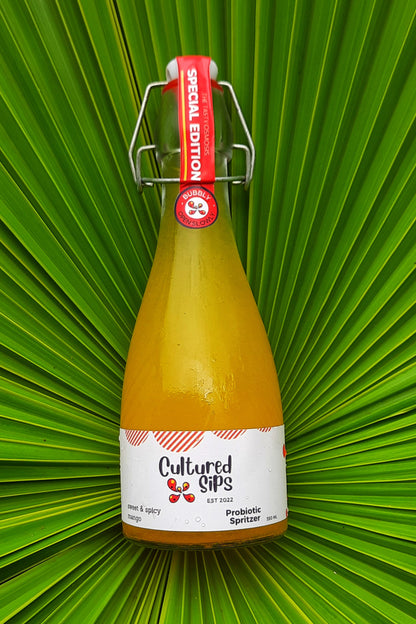 Cultured Sips Probiotic Spritzer- Sweet & Spicy Mango