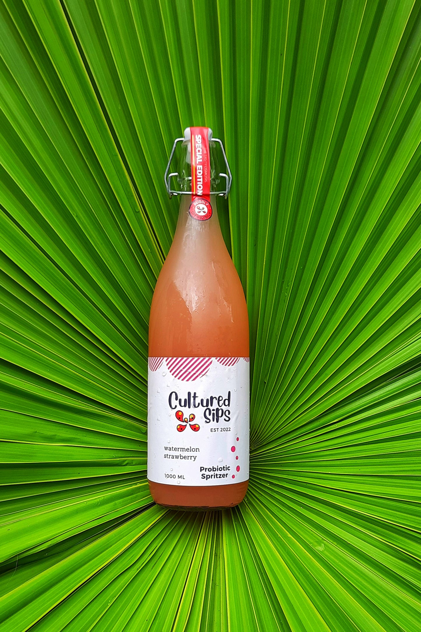 Cultured Sips Probiotic Spritzer- Watermelon Strawberry